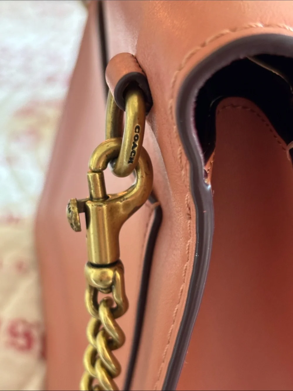 Coach Leather Top-Handle Satchel with Butterfly- Dusty Rose/Burgundy Accents - Picture 10 of 16